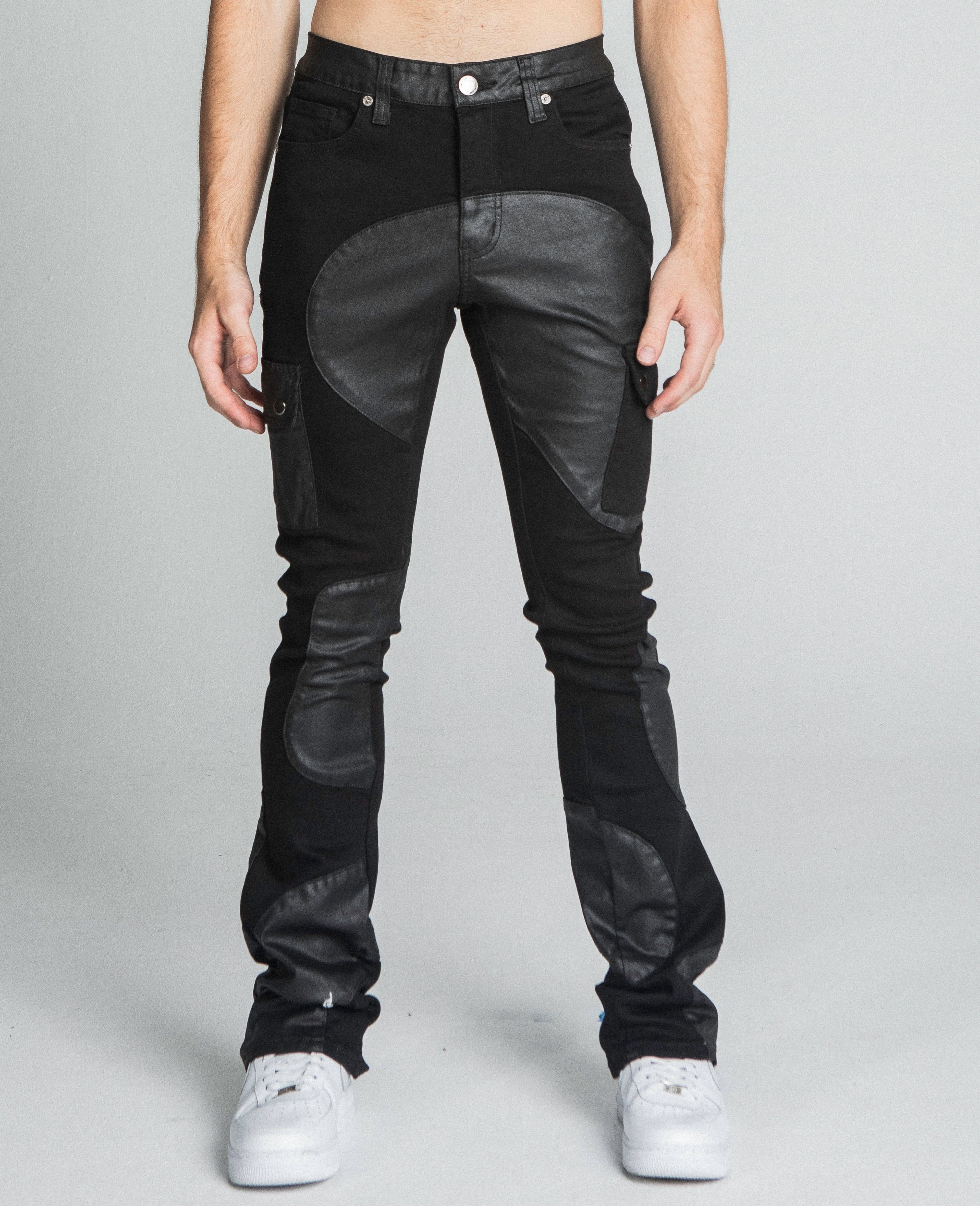 AJ40SK COLOR BLOCK STACKED JEANS