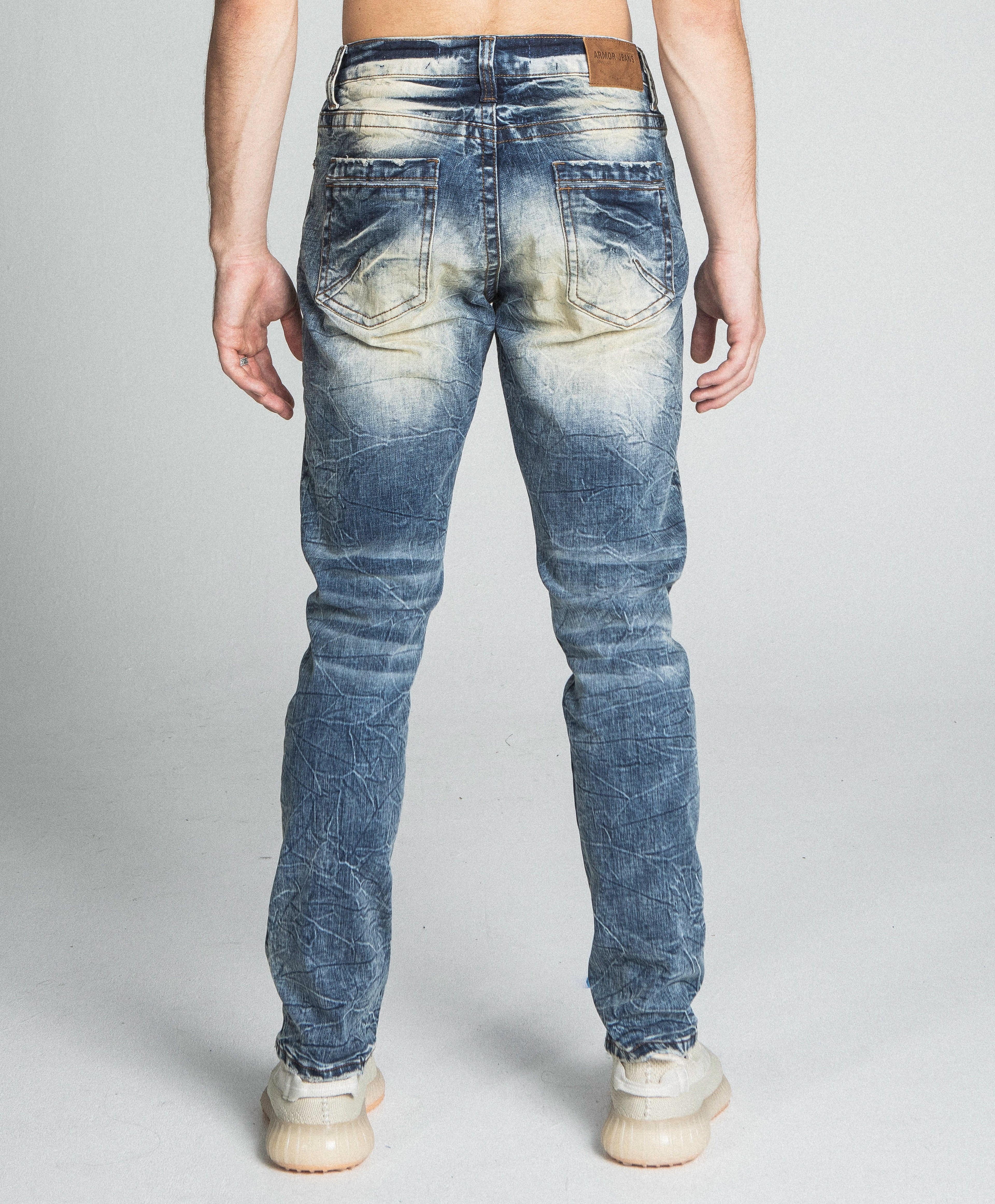 AJ722SL-1 RIPPED VINTAGE SLIM JEANS
