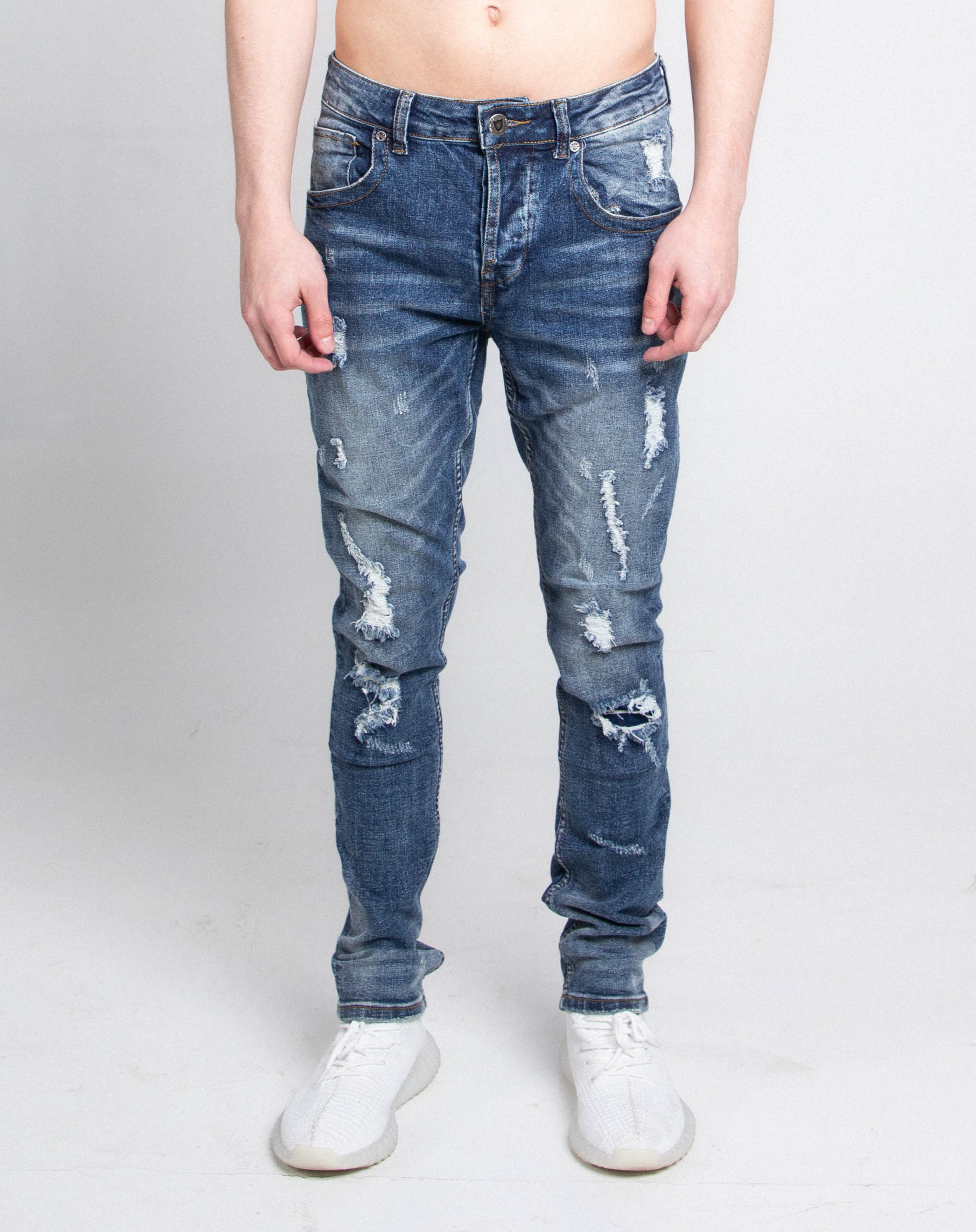 A406 CASUAL DISTRESSED SKINNY JEANS